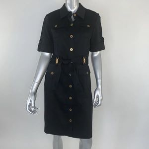 Jones NY Signature Black Safari Style shirt Dress